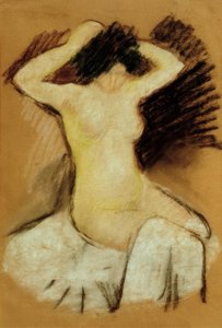 Nudo su stoffa bianca da August Macke