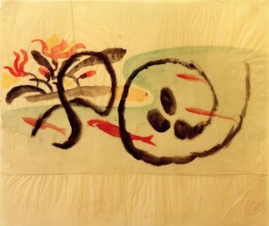 Motivo di pesci, disegno per ricamo da August Macke