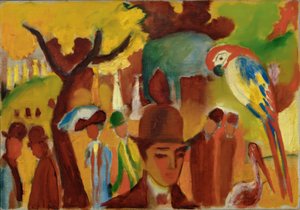 Piccolo giardino zoologico in marrone e giallo
