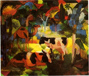 Macke paesaggio-mucca-cammello da August Macke
