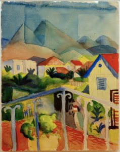 St. Germain vicino a Tunisi da August Macke
