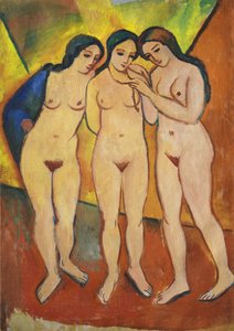 Tre nudi, arancione e rosso