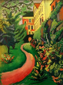 Il nostro giardino con aiuole fiorite da August Macke