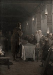 Frithiof giunge dal re Ring (dalla saga di Frithiof) da August Malmström