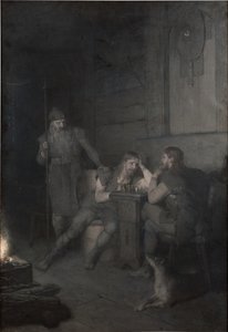 Frithiof gioca a scacchi (da La saga di Frithiof) da August Malmström