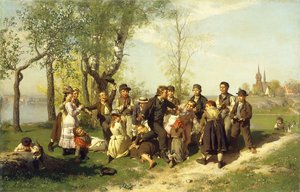 Bambini che giocano da August Malmström