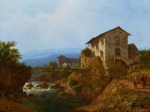 Vecchio ponte del villaggio da August Piepenhagen