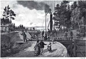 Veduta della chiusa di Juustila in Finlandia, 1873 da August Weger