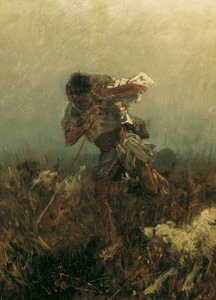 Ragazzo inseguito da cani da August von Pettenkofen