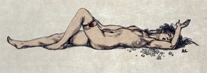Donna nuda sdraiata da Auguste (after) Leroux