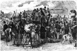 Le corse di Longchamps: Le Grand Prix de Paris, in "Le Figaro", supplemento illustrato del 6 giugno 1875, disegno di Lancon