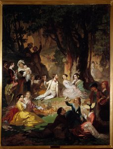 Scena di picnic nella società borghese da Auguste Barthelemy Glaize