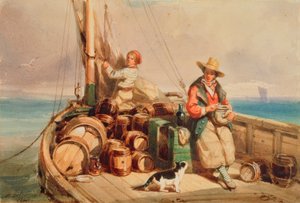 Due figure su una barca, 1843 da Auguste Delacroix