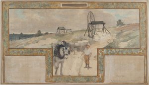 Schizzo per la sala matrimoniale del municipio di Arcueil-Cachan: Lavoro nella cava da Auguste Francois Gorguet