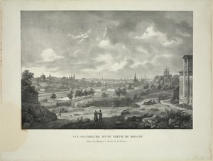 Sul fiume Yauza a Mosca, c. 1830 da Auguste Jean Baptiste Antoine Cadolle