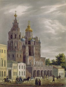 La Chiesa della Dormizione della Theotokos in via Pokrovka a Mosca, 1825 da Auguste Jean Baptiste Antoine Cadolle