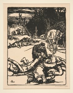 Dopo la battaglia, da La Guerra del 1914, prima serie, n.14 da Auguste Lepere