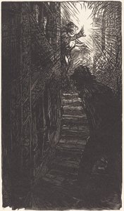 Scala scolpita rue Boutebrie da Auguste Lepere