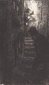 Scalinata scolpita rue Boutebrie, pubblicato 1901 da Auguste Lepere