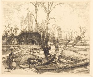 Nel pantano allagato - Il pastore da Auguste Lepere