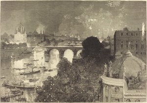 Il 14 luglio. Illuminazione della Senna dal Pont Neuf al Pont au Change da Auguste Lepere