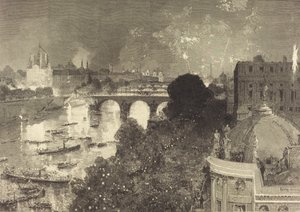 Il 14 luglio. Illuminazione della Senna dal Pont Neuf al Pont au Change, 1882 da Auguste Lepere
