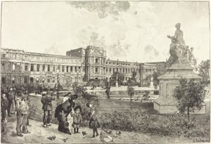 Le rovine del Palazzo delle Tuileries prima della loro demolizione da Auguste Lepere