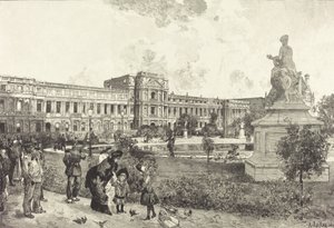 Le rovine del Palazzo delle Tuileries prima della loro demolizione da Auguste Lepere