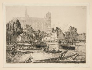 Mercato delle verdure ad Amiens da Auguste Lepere
