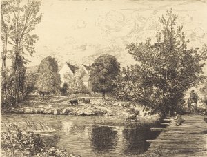 Vecchio ponte pedonale, rive del piccolo Morin, 1915