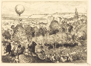 Il pallone che cade, a Pre-Saint-Gervais (Lebaloon qui tombe, au Pre-Saint-Gervais) da Auguste Lepere
