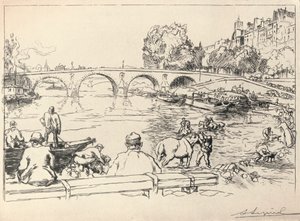 Il luogo di abbeveraggio al Pont Marie, 1915