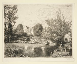 Vecchio ponte pedonale, rive del piccolo Morin da Auguste Lepere