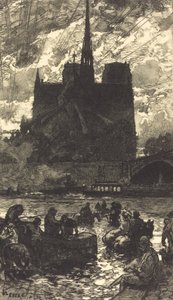 Abbeveratoio dietro Notre-Dame, 1897 da Auguste Lepere