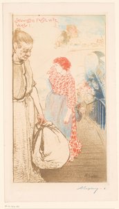 Lavandaie su una scala lungo la Senna da Auguste Lepère (signed by artist)