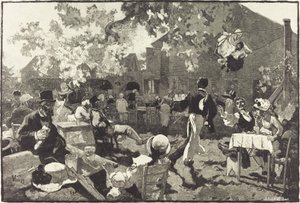 Le Cabaret du Coq de Bruyère au Bois de Meudon da Auguste Lepère after Daniel Vierge
