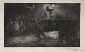 La chiamata dei netturbini notturni da Auguste Louis Lepère