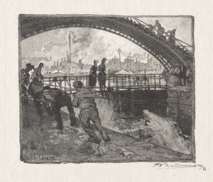 La Chiusa del Canale St. Martin da Auguste Louis Lepère