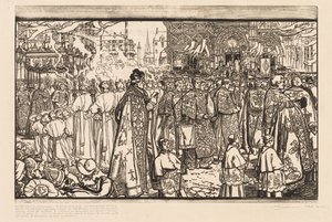 La Processione del Corpus Domini a Nantes da Auguste Louis Lepère