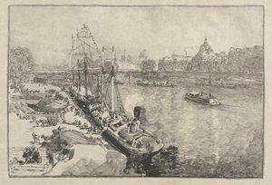 [Grande nave a vapore al molo, Parigi] da Auguste Louis Lepère