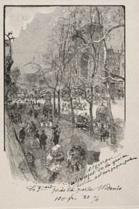 I Boulevard, vicino alla Porta St. Denis da Auguste Louis Lepère