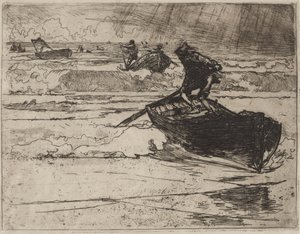 Pescatori in fuga davanti alla tempesta da Auguste Louis Lepère