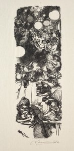 14 luglio, Rue de Belleville, mezzanotte da Auguste Louis Lepère