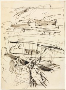 Aerei a riposo sul terreno (verso) da Auguste Louis Lepère