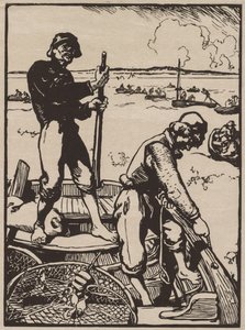 Pesca di gamberetti da Auguste Louis Lepère