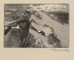 Foresta di Fontainebleau: Arbonne, Le Gros Sablon La Forêt de Fontainebleau..., 1890 da Auguste Louis Lepère