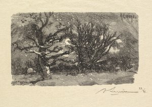 Foresta di Fontainebleau: Au dormoir de Lantara, 1890 da Auguste Louis Lepère