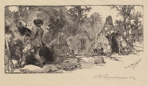 Foresta di Fontainebleau: Carbonai (La Forêt de Fontainebleau: Les Charbonniers) da Auguste Louis Lepère