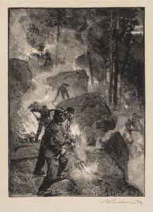 Foresta di Fontainebleau: Bruciatori di felci da Auguste Louis Lepère
