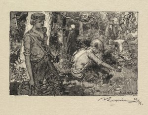 Foresta di Fontainebleau: La raccolta del mughetto da Auguste Louis Lepère